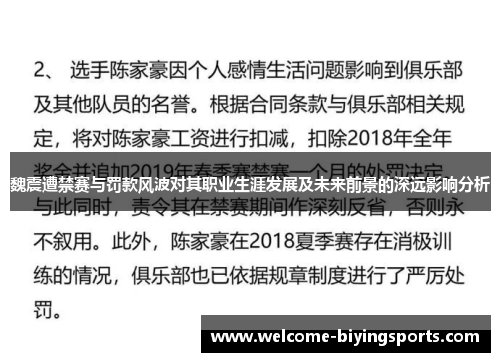 魏震遭禁赛与罚款风波对其职业生涯发展及未来前景的深远影响分析 魏震遭禁赛与罚款风波对其职业生涯发展及未来前景的深远影响分析